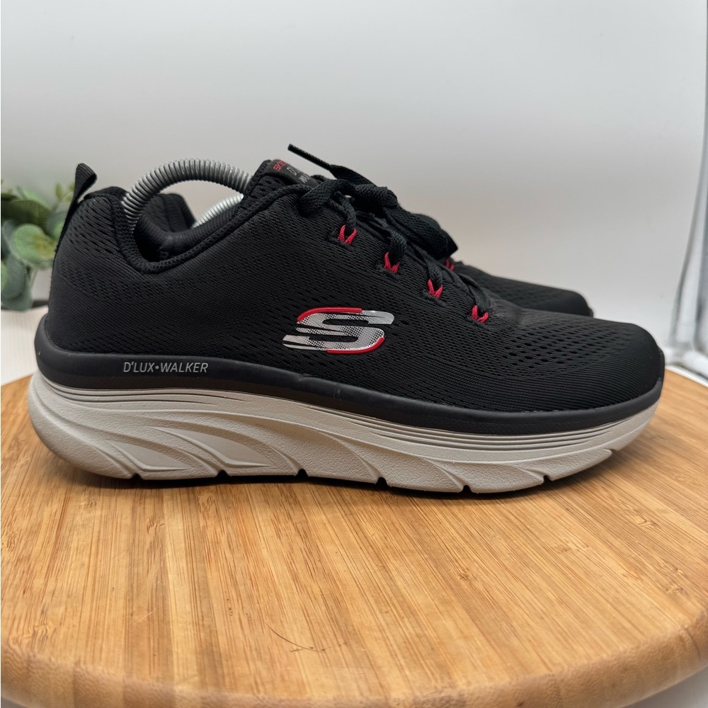Skechers D'LUX Walker Pensive Shoes Mens Black Running Sneakers 232364 size 9.